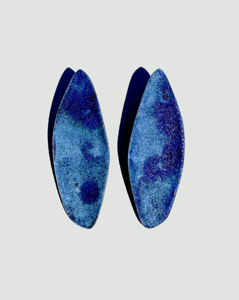 Blue Atmosphere Enamel Earrings
