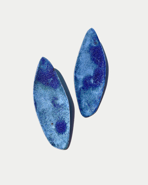 Blue Atmosphere Enamel Earrings