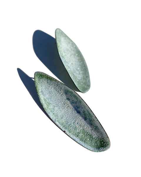 Color Field Earring, Teal+White+Blue Gradient