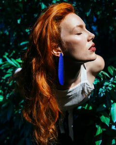 Color Field Earring, Cobalt Blue