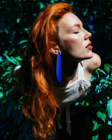 Color Field Earring, Cobalt Blue