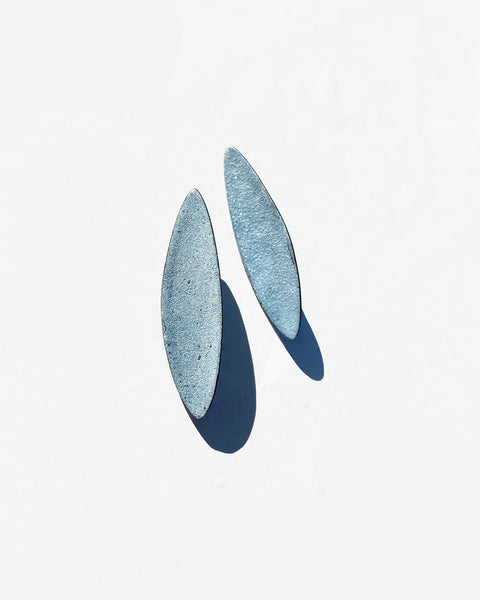 Color Field Earring, Light Blue, Linear Shape