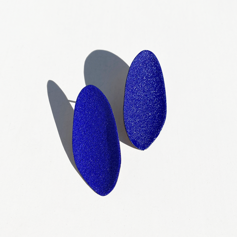 Color Field Earring, Cobalt Blue