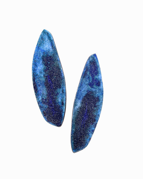 Blue Atmosphere Enamel Earrings