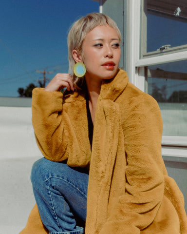 ORB Disc Earring, Yellow to Blue Ombré