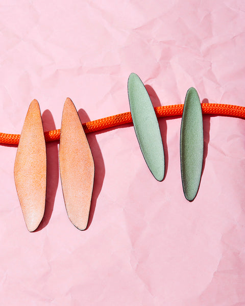 Color Field Earrings, Mint