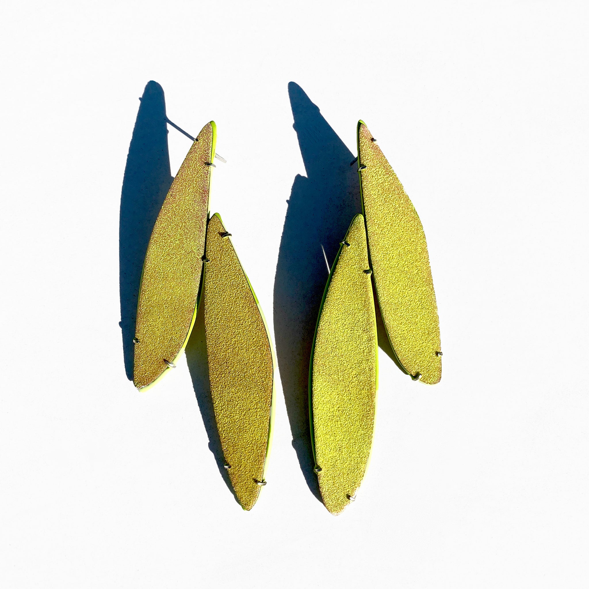 Illuminated Minx Earrings, Neon Yellow + Chartreuse