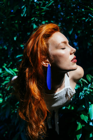 Color Field Earring, Cobalt Blue