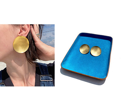 Disc Earring, Matte Gold, ARCHIVE SALE ITEM