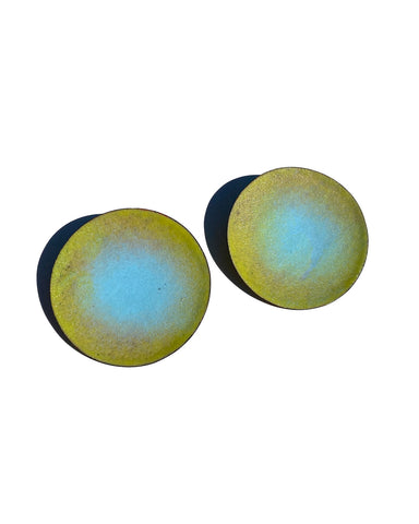 ORB Disc Earring, Blue to Chartreuse Ombré