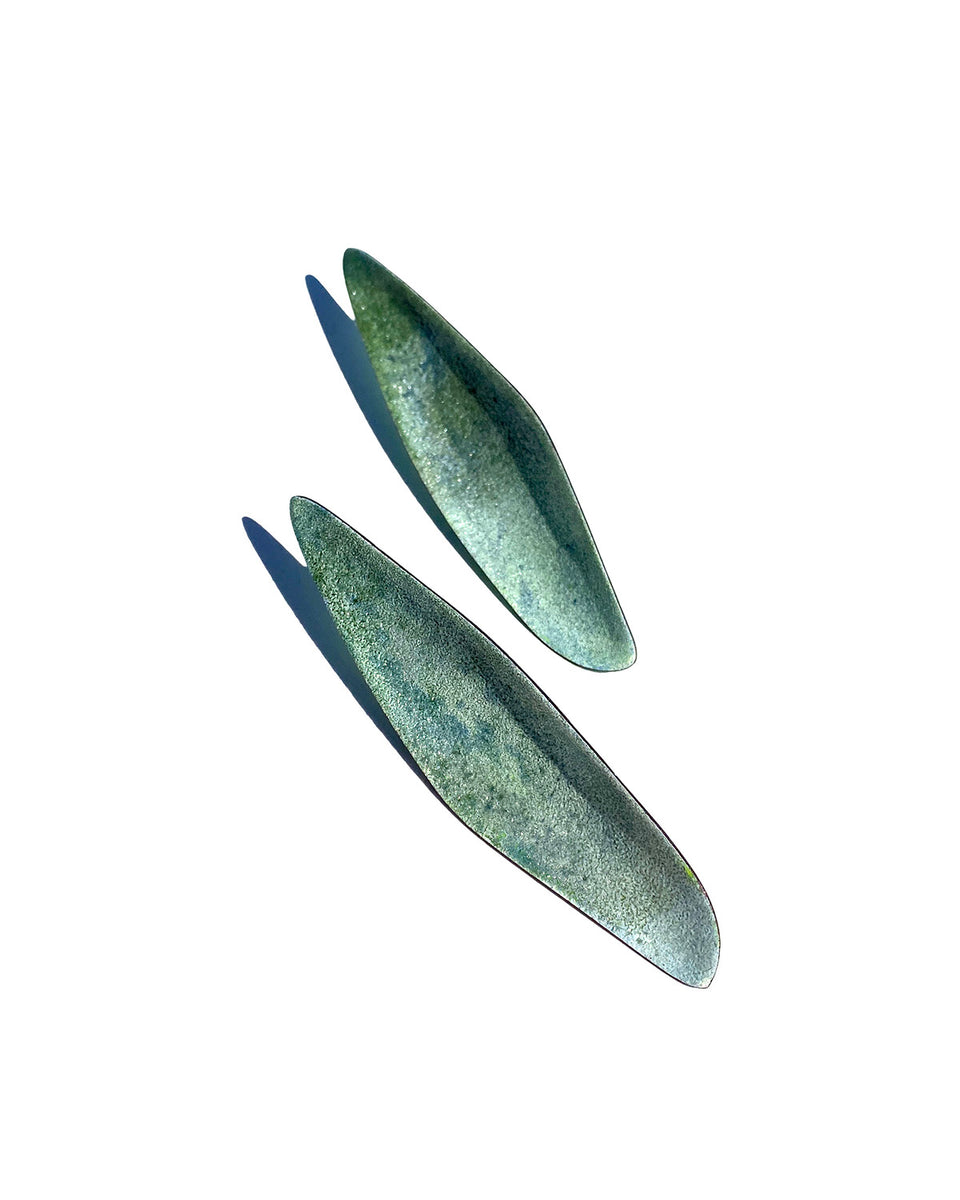 Linear Color Field Earring, Teal+Blue Gradient – Laura Wood Studios
