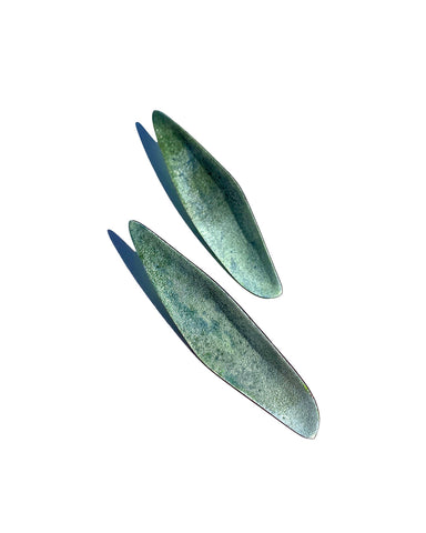 Linear Color Field Earring, Teal+Blue Gradient