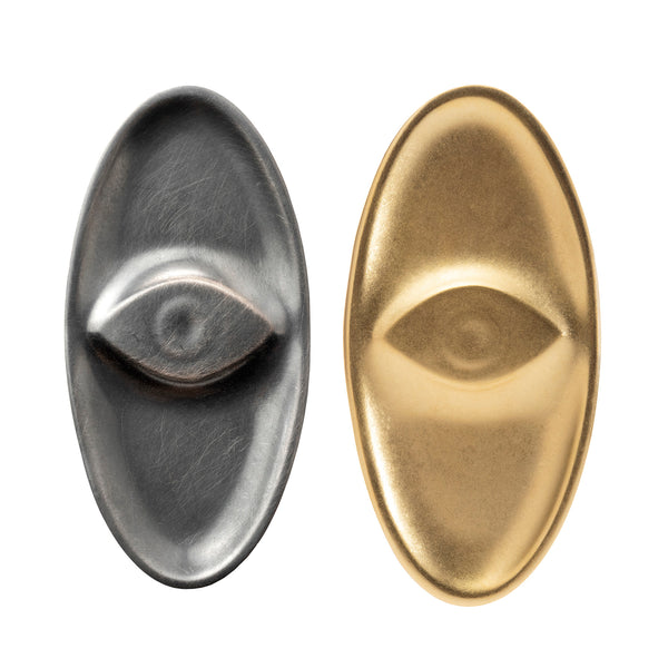 Amulet Earrings Half Sterling Silver, Half Matte Gold, ARCHIVE SALE ITEM
