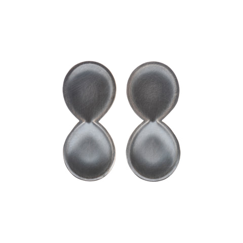 Joined Shape Earrings, Oxidized Sterling Silver