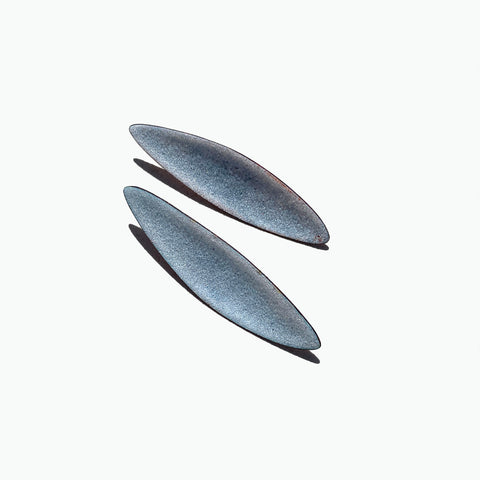 Color Field Earring, Light Blue, Linear Shape