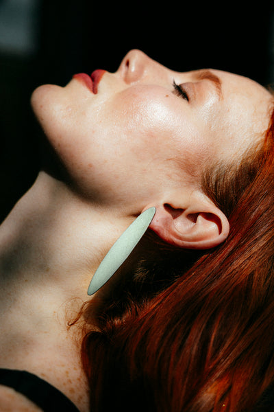 Color Field Earrings, Mint