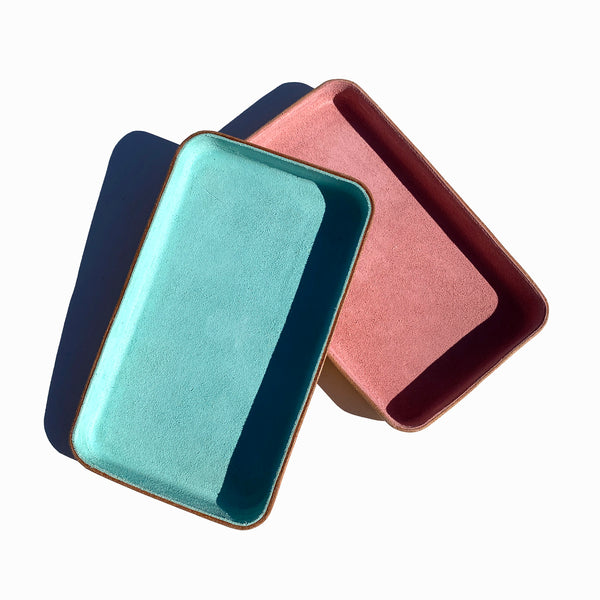 Leather Jewelry Tray, Medium, Mint