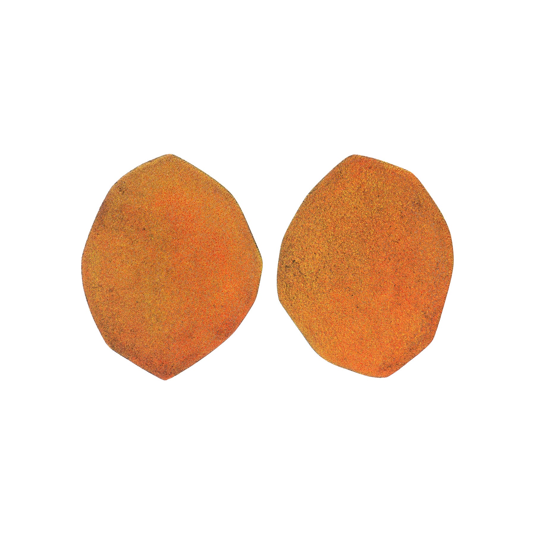 Enamel Palette Earrings, Mulit-Neon Orange+Yellow