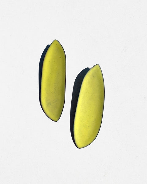 Neon Yellow/Green Color Field Earring