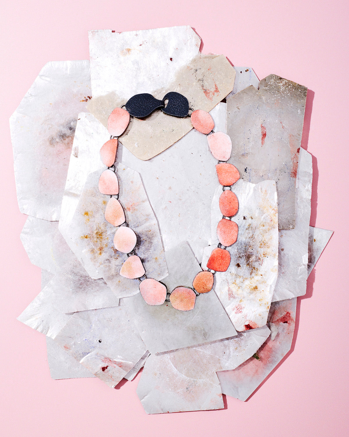 Enamel Necklace Ombré Orange