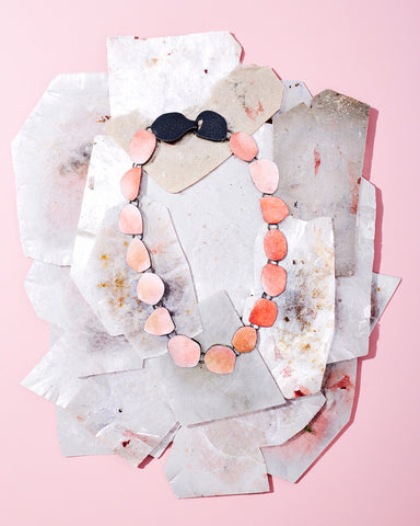 Enamel Necklace Ombré Orange