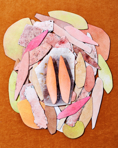 Color Field Earring, Neon Orange Ombré