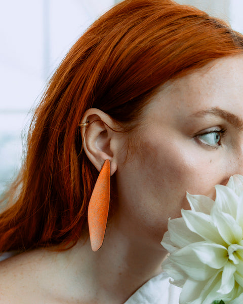 Color Field Earring, Neon Orange Ombré