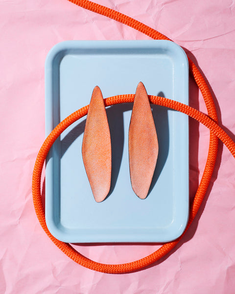 Color Field Earring, Neon Orange Ombré