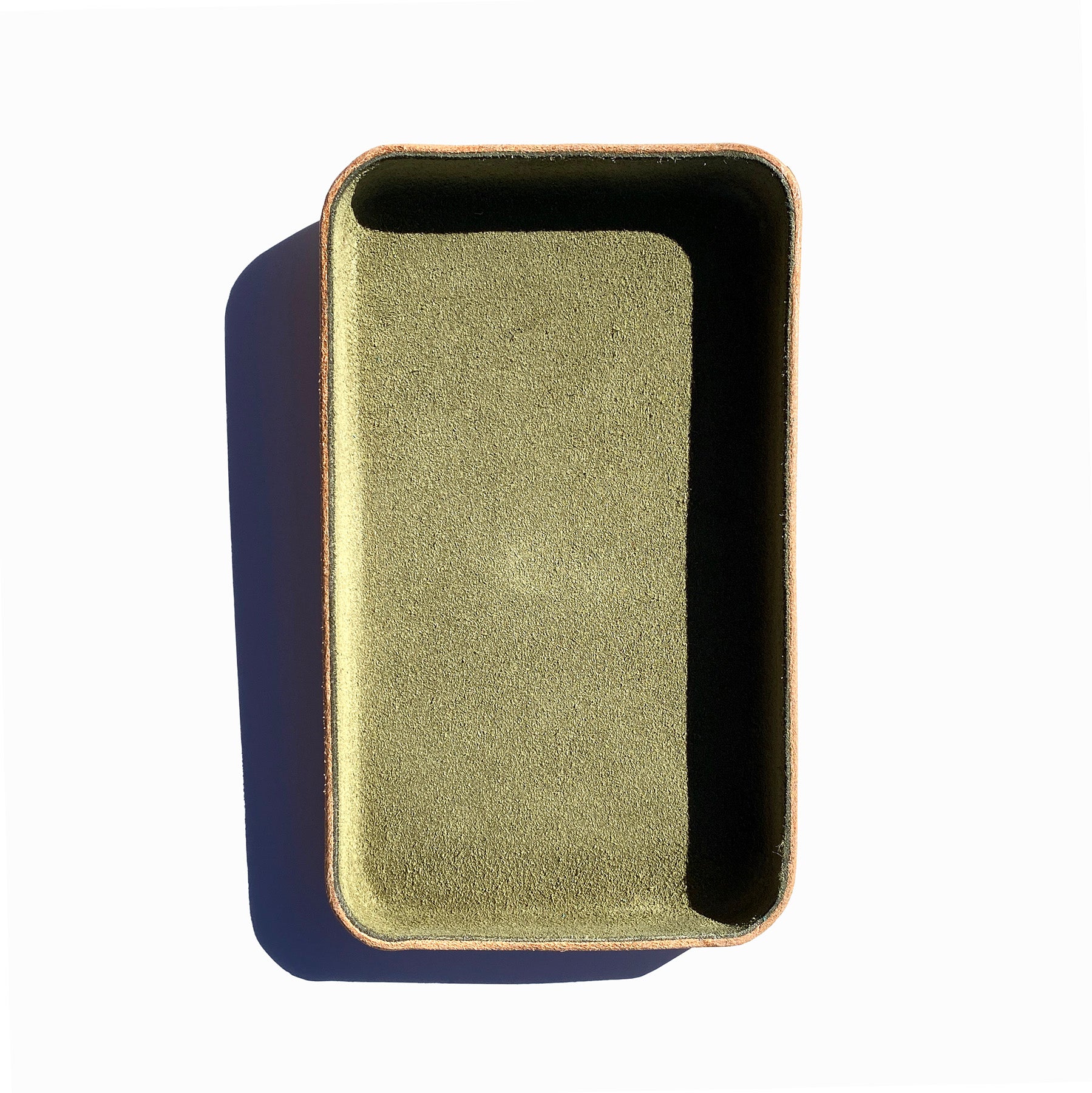 Leather Jewelry Tray, Medium, Olive