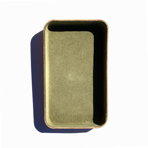 Leather Jewelry Tray, Medium, Olive
