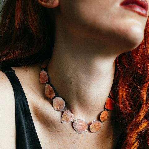 Enamel Necklace Ombré Orange
