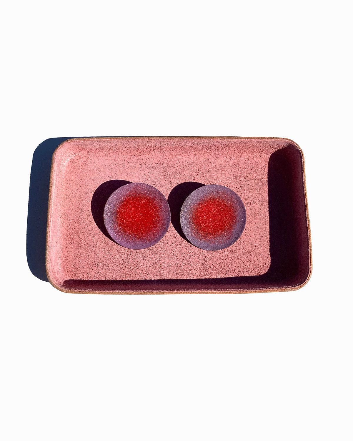 Leather Jewelry Tray, Medium Pink