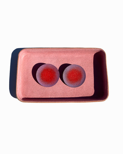 Leather Jewelry Tray, Medium Pink