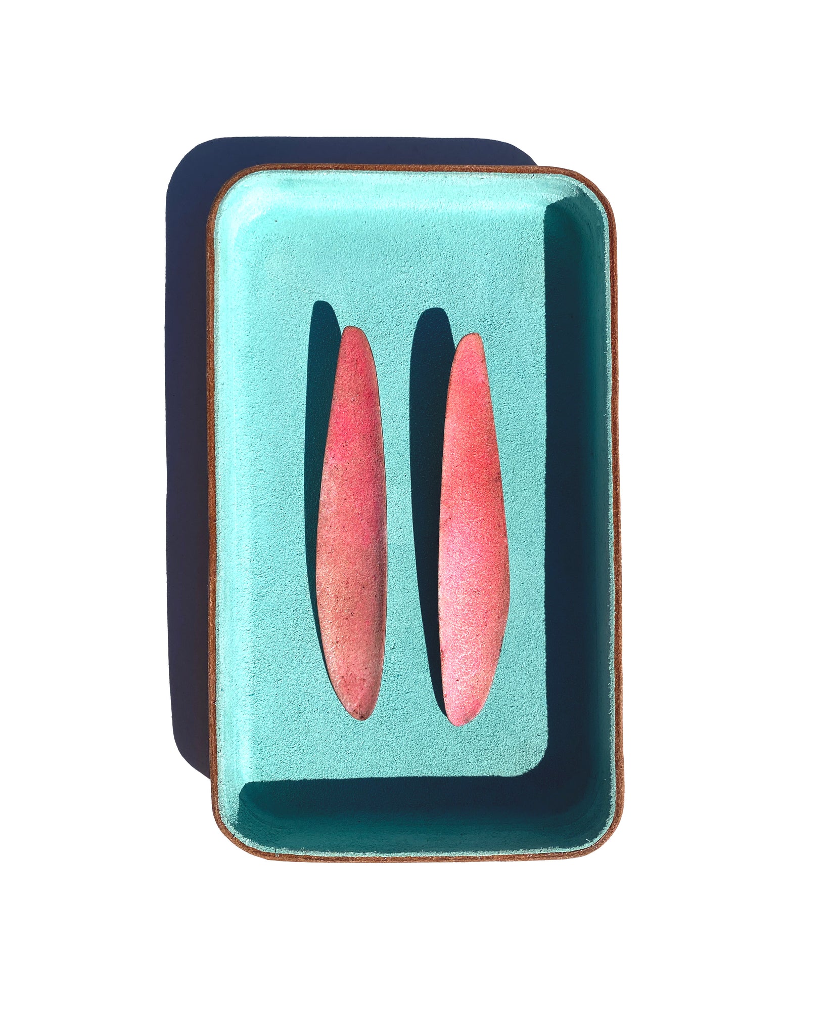 Leather Jewelry Tray, Medium, Mint