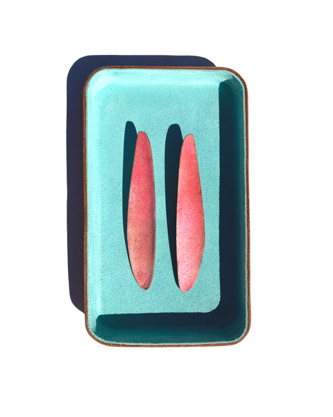 Leather Jewelry Tray, Medium, Mint