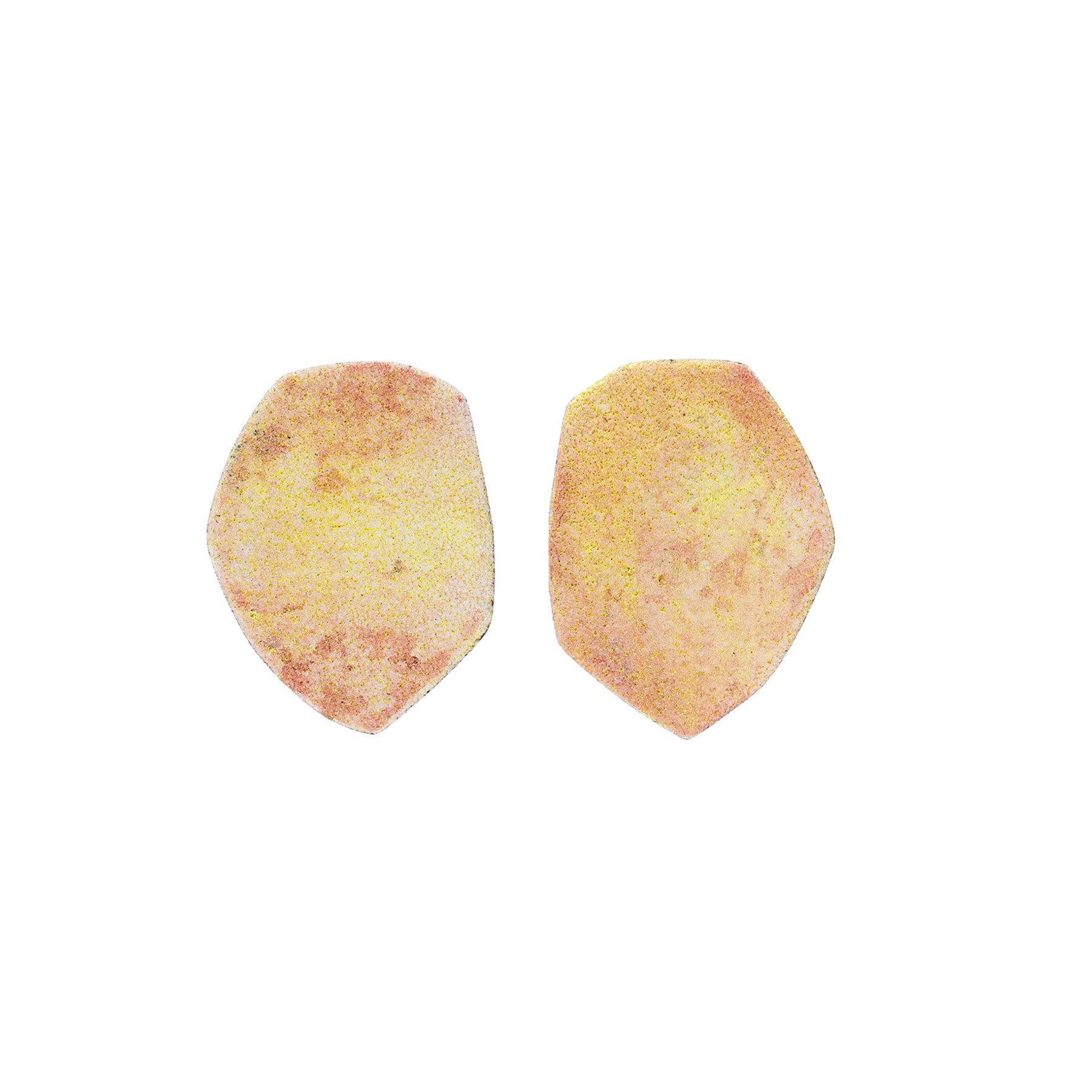 Enamel Palette Studs, Chartreuse+Pink