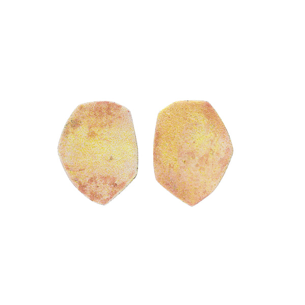 Enamel Palette Studs, Chartreuse+Pink