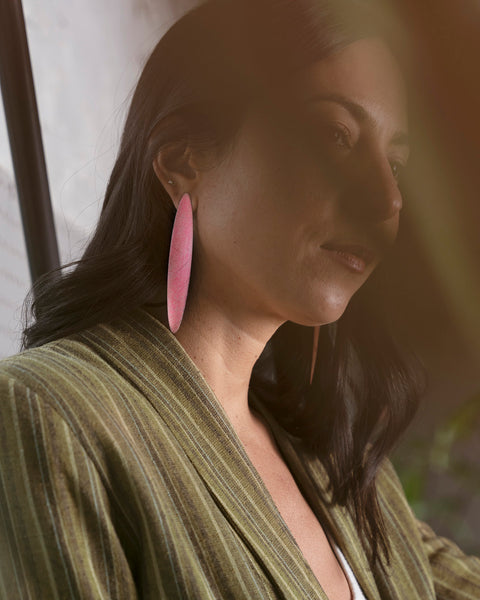 Color Field Earrings, Hot Pink Ombré