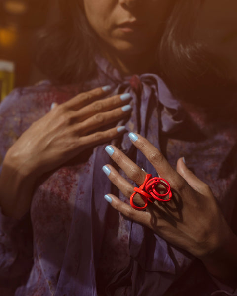 Sculptural Stack Ring, Azalea