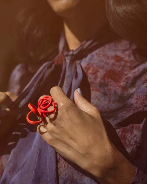 Sculptural Stack Ring, Azalea