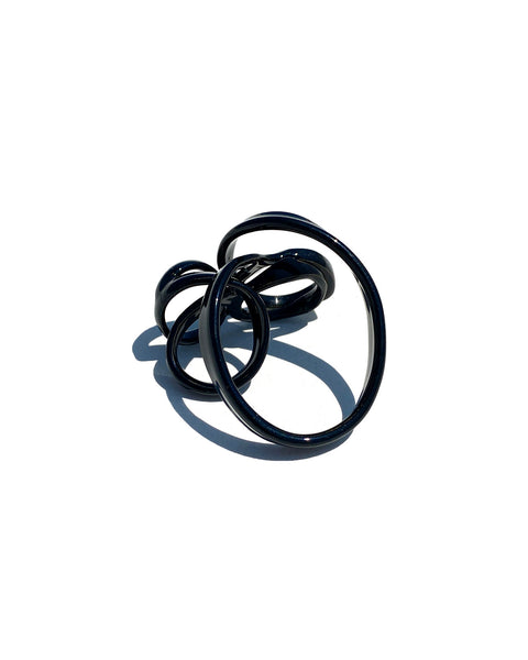 Petite Sculptural Stack Ring, Black