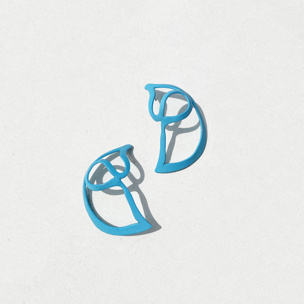 Open Weave Scoop Hoop, Small, Blue