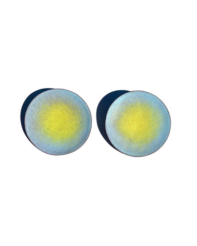 ORB Disc Earring, Yellow to Blue Ombré