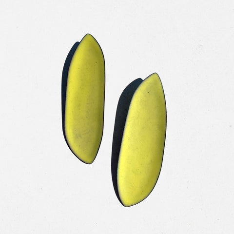 Neon Yellow/Green Color Field Earring