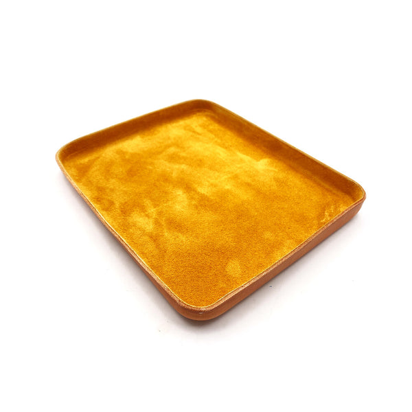 Leather Jewelry Tray, Large Gold