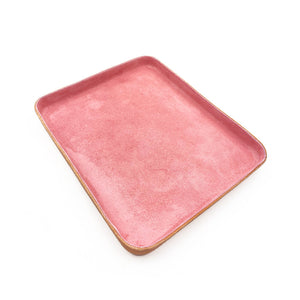 Leather Jewelry Tray, Large Pink