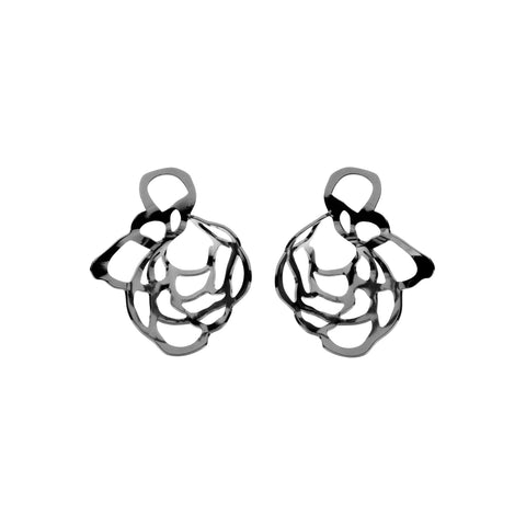 Medium Lace Earring, Hematite