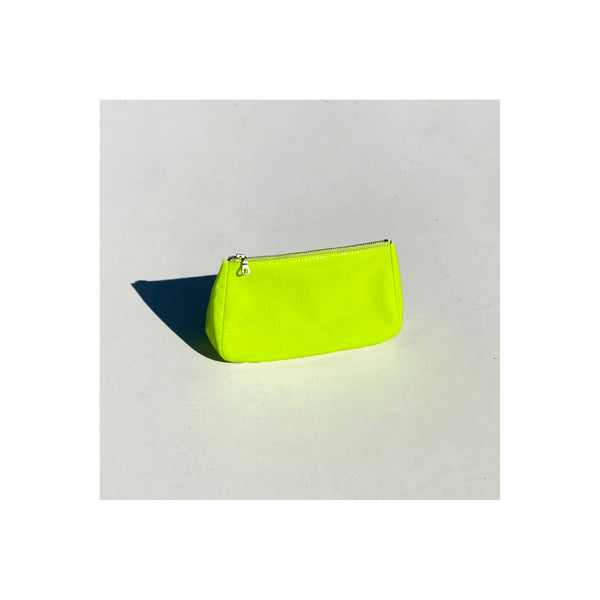 Medium Fatty Leather Pouch, Fluoro Yellow