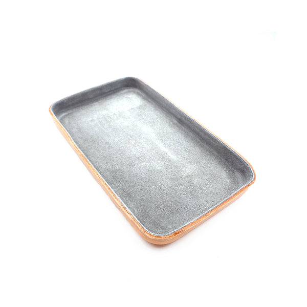 Leather Jewelry Tray, Medium Grey